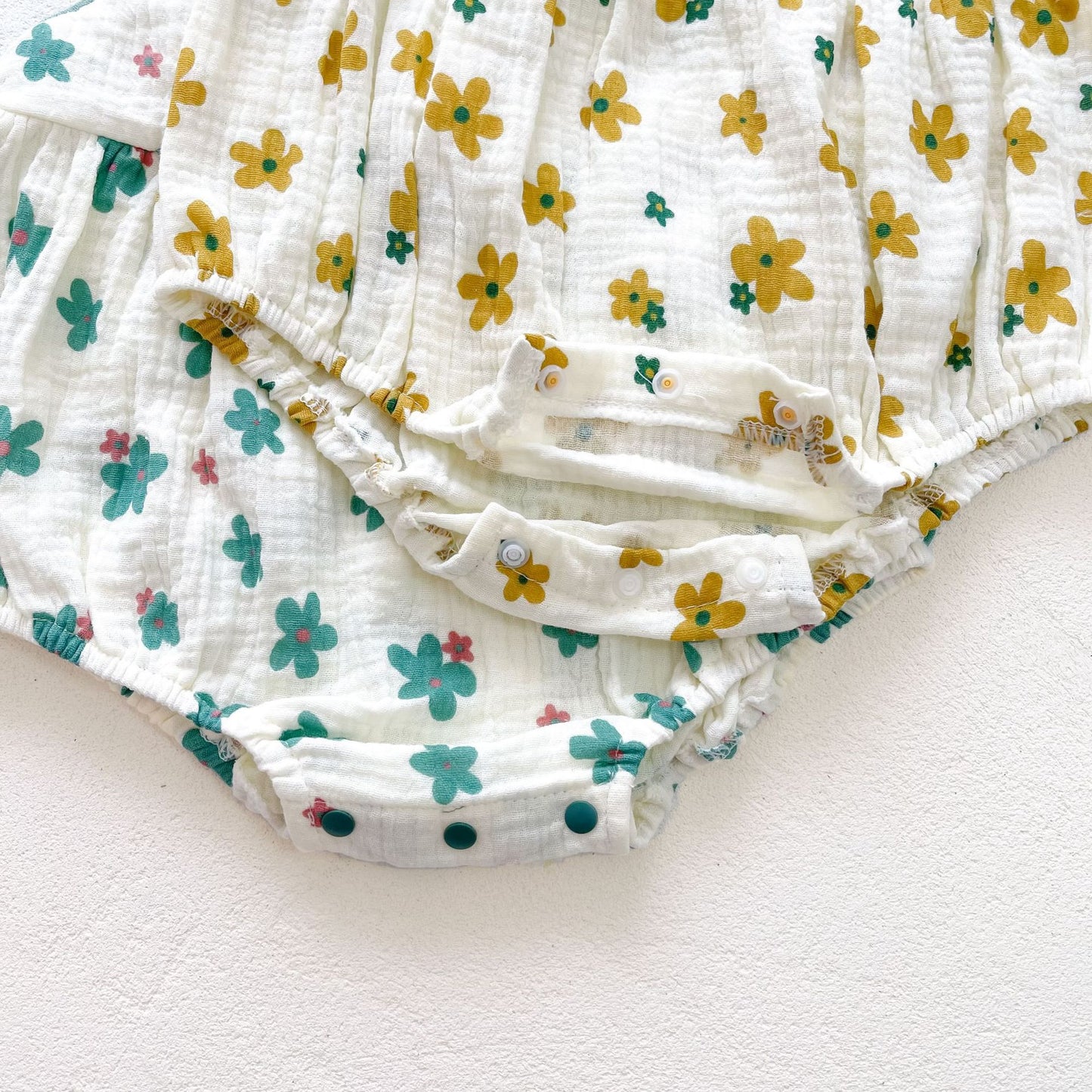 Baby Girl Floral Print Sleeveless Suspenders Onesies My Kids-USA