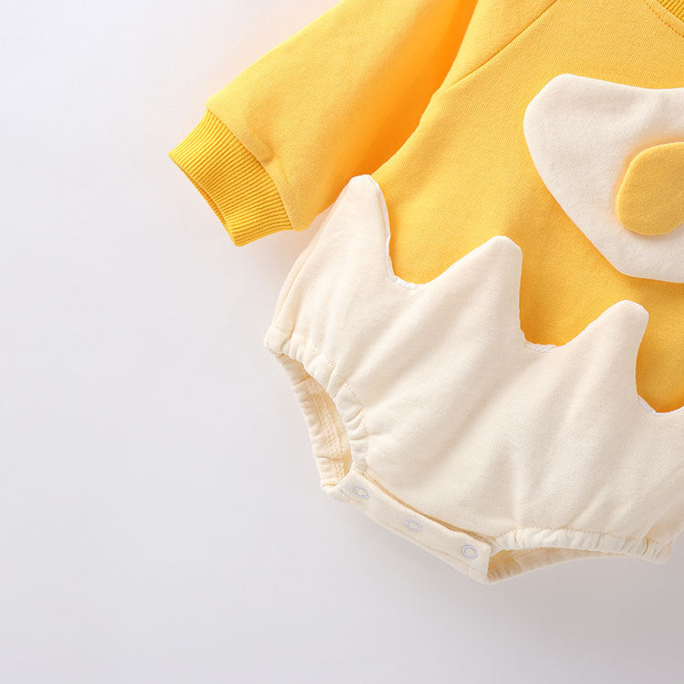 Baby Cartoon Egg Shape Design Long Sleeved Cute Bodysuit With Headband My Kids-USA