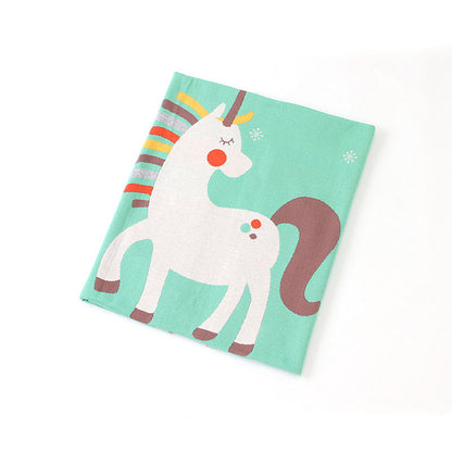 Baby Children’s Unicorn Pattern Contrast Design Air Conditioner Blanket My Kids-USA