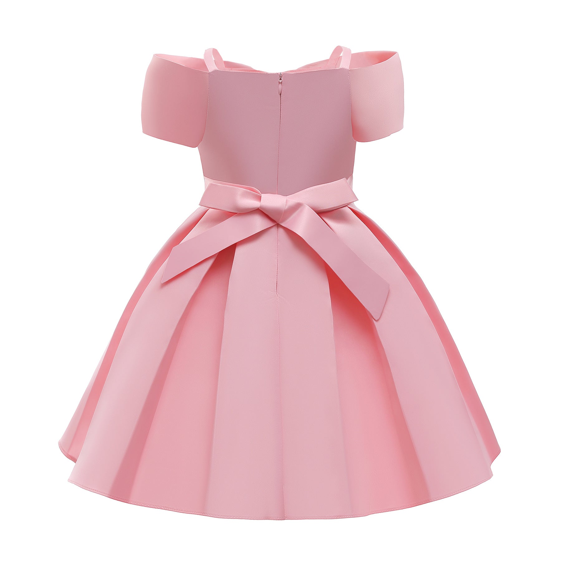 Baby Girl Solid Color Sling Princess Fashion Dress Childrens Formal Dress 100 (2-3Y) / Beige Baby Girl Solid Color Sling Princess Fashion Dress Childrens Formal Dress 100 (2-3Y) / Beige