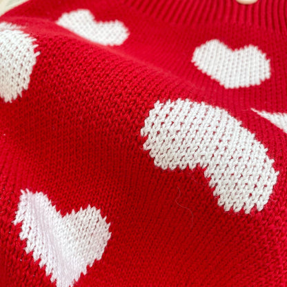 Baby Girl Heart Pattern Knit Onesies or Quality Cardigan My Kids-USA
