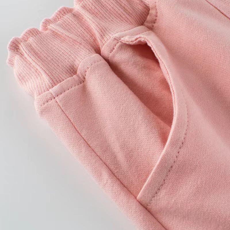 Baby Girl Solid Color Button Design Flap Short Pants With Pockets, MyKids-USA®, Baby & Toddler Bottoms, MyKids-USA -  -  -  -  -  -  - 