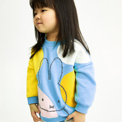 Baby Girl Cartoon Animal Embroidered Pattern Color Matching Design Hoodie My Kids-USA