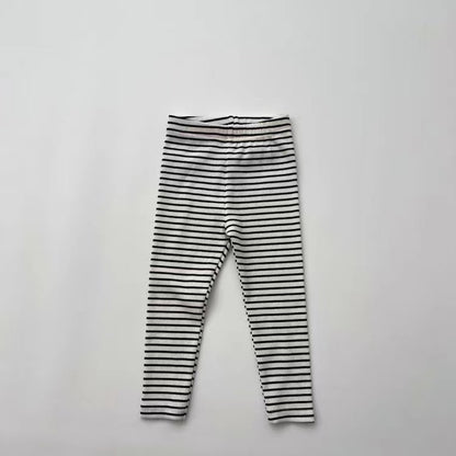 Baby Girl Striped Pattern Elastic Tight Knit Pants