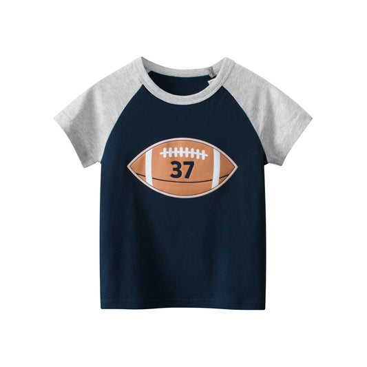 Baby Boy Embroidered Graphic Color Matching Design Tee