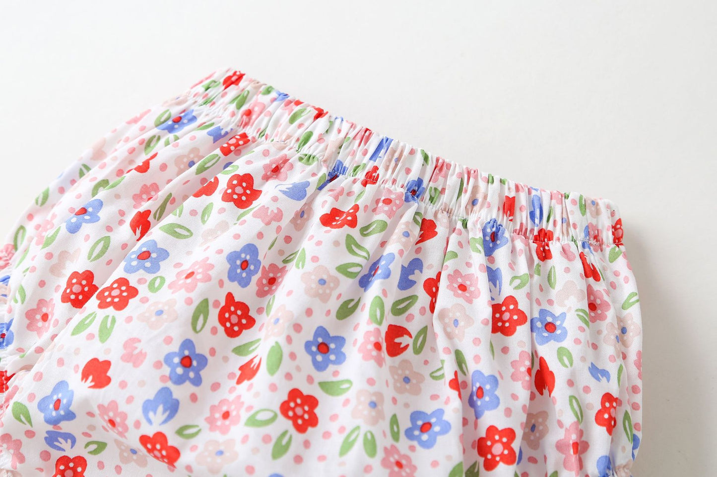Baby Girls Floral Print Pattern With Bow Tie Design Round Collar Sleeveless Princess Newborn Onesies Dress My Kids-USA