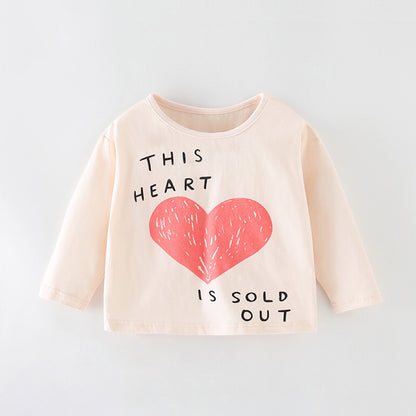Baby Girl Heart Pattern Long Sleeve Kids’s Valentine’s Day Shirt My Kids-USA