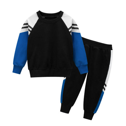 Baby Boy Contrast Design Hoodies Combo Side Print Trousers Sport Style Sets My Kids-USA