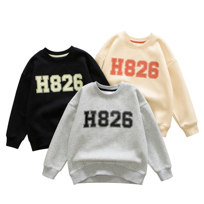 Children Letter Graphic Simple Style Crewneck Hoodie My Kids-USA