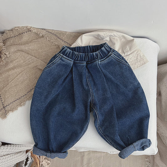 Baby Demin Blue Loose Quality Fashion Primavera Otoño Pantalones 