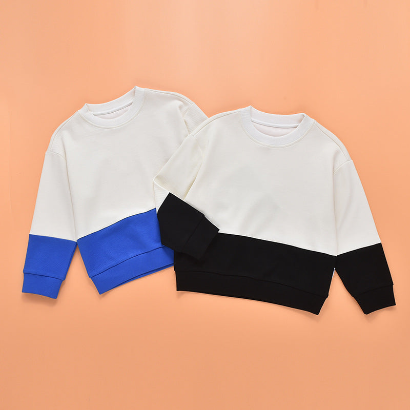 Baby Boy And Girl Colorblock Design Long Sleeve Pullover Hoodies My Kids-USA
