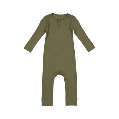 Baby Solid Color Long Sleeve Soft Cotton Basic Jumpsuit My Kids-USA