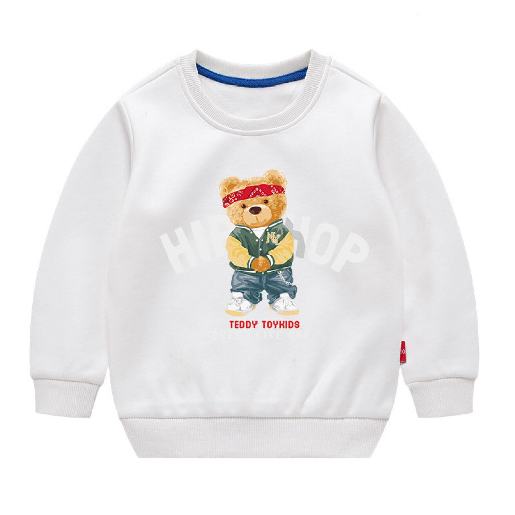 Baby Print Pattern Pullover Comfy Quality Composite Fleece Sweatshirt My Kids-USA