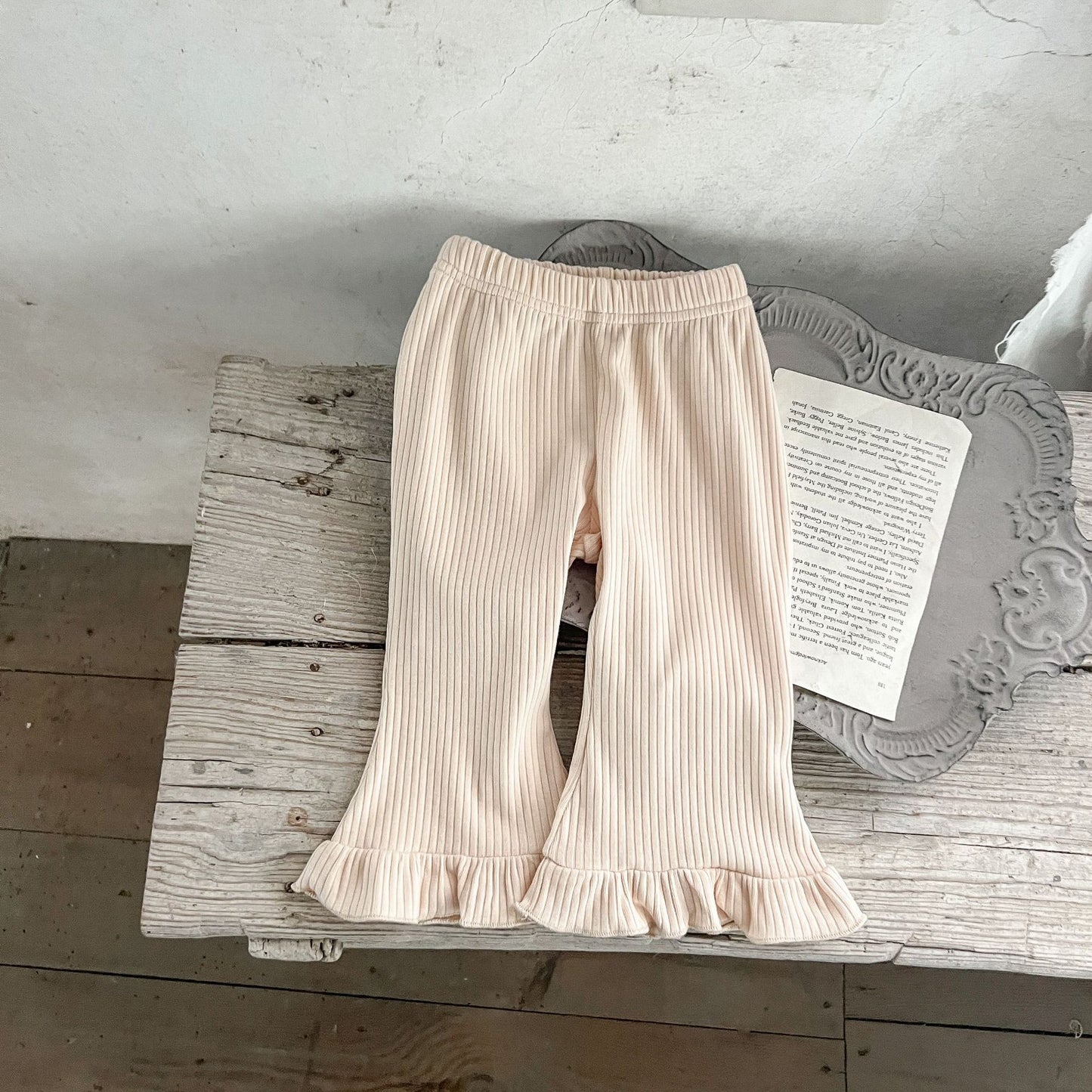Baby Solid Color Elastic Cotton Comfy Flared Pants