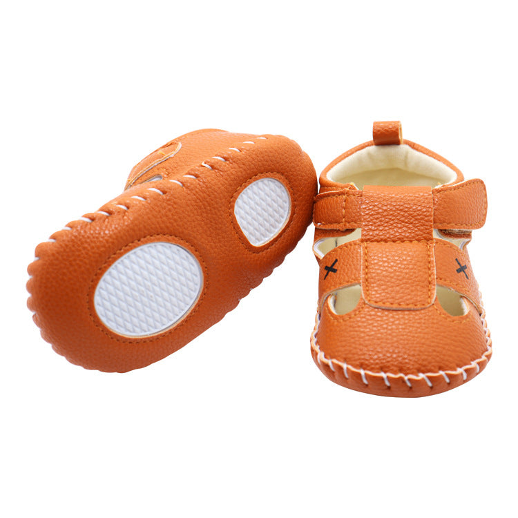 Baby Solid Color Soft Leather Toddler Shoes Sandals In Summer My Kids-USA