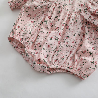 Baby Girl Ditsy Flower Pattern Long Sleeve Cute Bodysuit My Kids-USA
