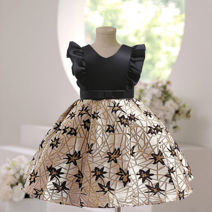 Baby Girl Flower Embroidered Design Quality Formal Party Dress