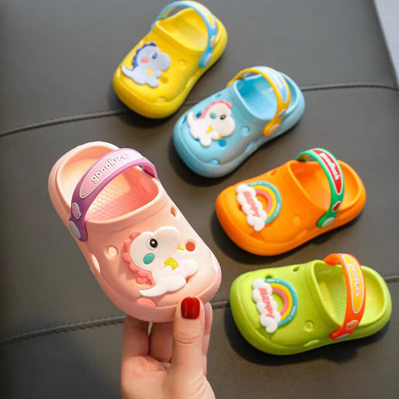 Baby Cartoon Animal & Rainbow Patched Pattern Colorful Soft Bottom Slippers My Kids-USA