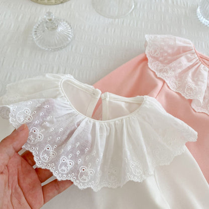 Baby Girl Solid Color Mesh Doll Neck Long Sleeve Top, MyKids-USA®, Baby & Toddler Outerwear, MyKids-USA -  -  -  -  -  -  - 