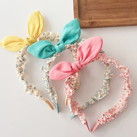Sweet Girls Candy Color Bow Tie Design Fabric Headband