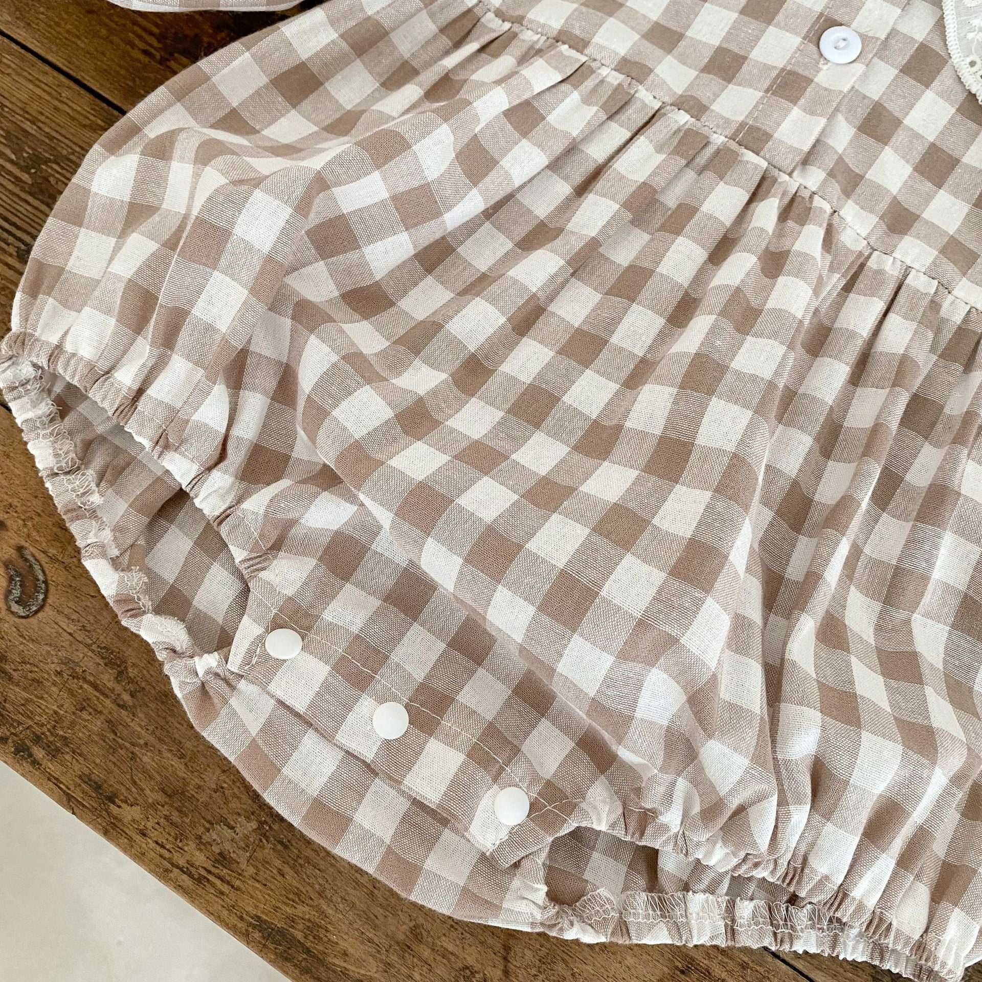 Baby Girl Plaid Graphic Lapel Design Long Sleeve Onesies, MyKids-USA®, Baby One-Pieces, MyKids-USA -  -  -  -  -  -  - 