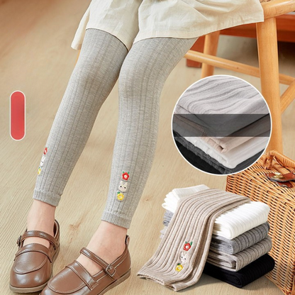 Baby Girl Embroidered Pattern Solid Color Soft Cotton Leggings, MyKids-USA®, Baby & Toddler Bottoms, MyKids-USA -  -  -  -  -  -  - 