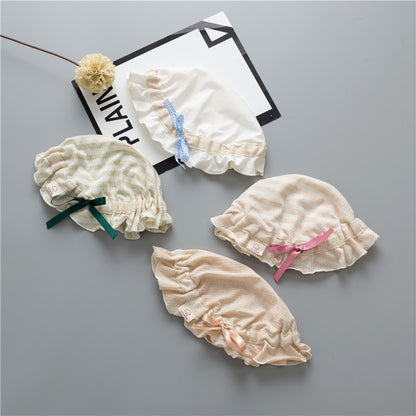 Baby Printed Pattern Ruffle Design Hats With Bow Decoration, MyKids-USA®, Hat, MyKids-USA -  -  -  -  -  -  - 