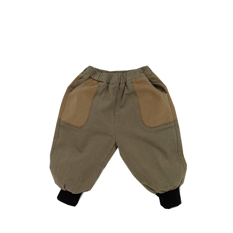 Baby Color Matching Pattern Lantern Trousers Casual Style Pants My Kids-USA