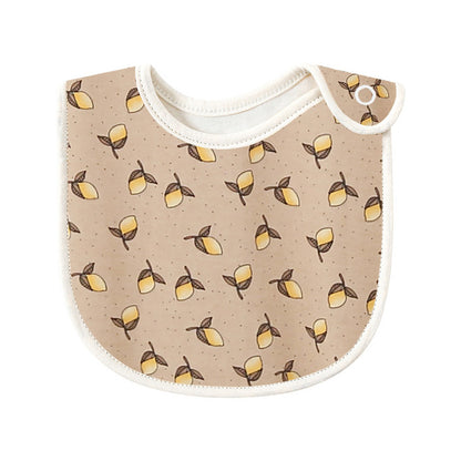 Baby Floral Print Covered Button Design Water Absorbing Bibs