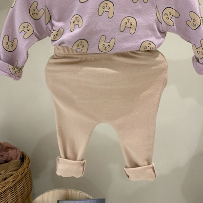 Baby 1pcs Cartoon Funny Cat Pattern Shirt Combo Solid Pants Tracksuit Sets My Kids-USA