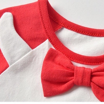 Baby 1pcs Bow Tie Patched Design Contrast Design Onesies Bodysuit My Kids-USA