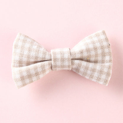 Girls Plaid Pattern Bow Tie Hair Fabric 2 pc. Clips Handmade Accessory, MyKids-USA®, Hair Pins, Claws & Clips, MyKids-USA - Size/Age - Average Size (0-8Y - Color - Light Yellow -  -  - JM2204291457-J