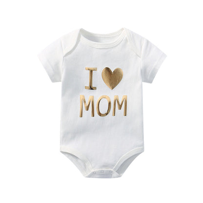 Baby Solid Color Printed Pattern Cute Triangle Onesies