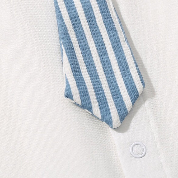 Baby Boy Striped Patchwork Pattern Tie Dye Design Lapel Convered Jumpsuit My Kids-USA