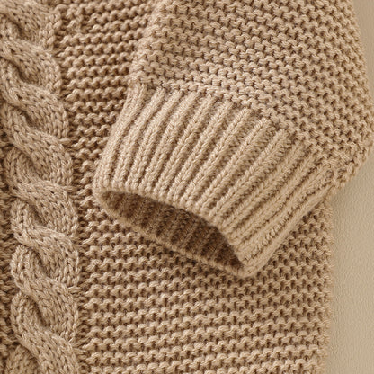 Baby Solid Color Long Sleeve Handmade Knitted Cardigan, MyKids-USA®, Baby & Toddler Outerwear, MyKids-USA -  -  -  -  -  -  - 