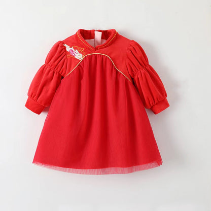 Baby Girl Autumn/Winter Weekend Dress Skirt Warm Velvet Children’s Clothing