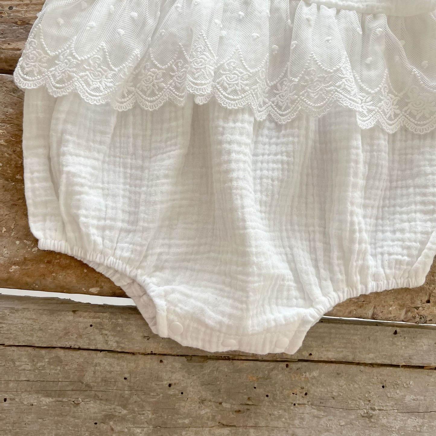 Baby Girls Solid Gauze Skirt Design Onesie