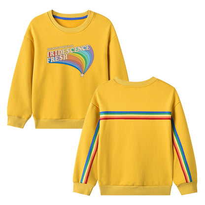 Baby Rainbow Print Pattern Pullover Long Sleeve Hoodies My Kids-USA