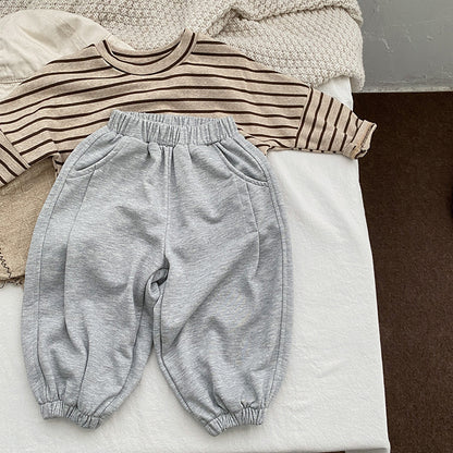 Baby Solid Color Loose Spring Autumn Baby Trousers