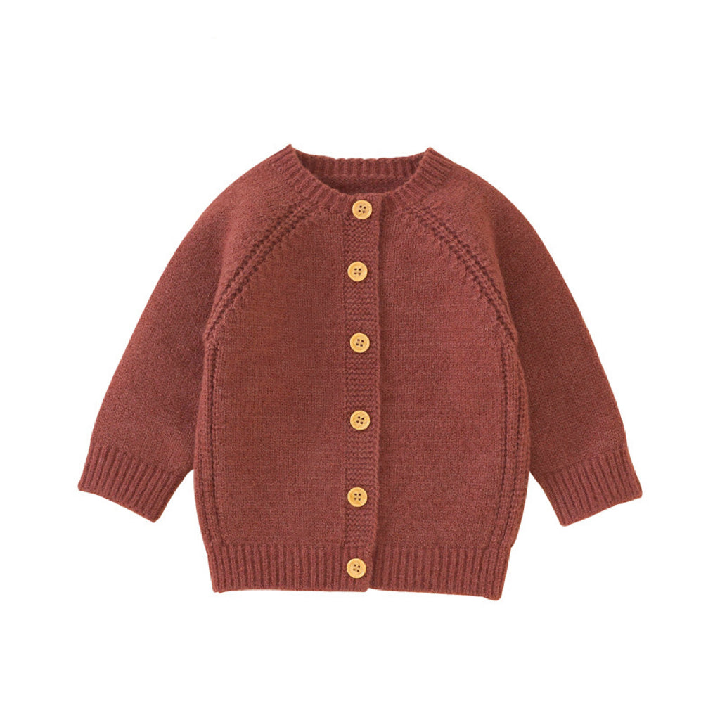 Baby Solid Color Single Breasted Design Quality Cardigan My Kids-USA