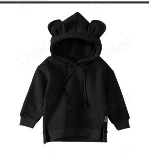 Baby Solid Color Animal Ear Patch Design Autumn Korean Style Hoodie My Kids-USA