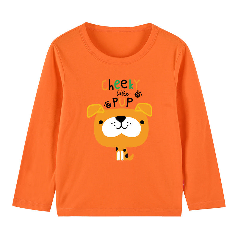 Baby Cartoon Animal Print Pattern Long Sleeves O-Neck Thin Style Shirt