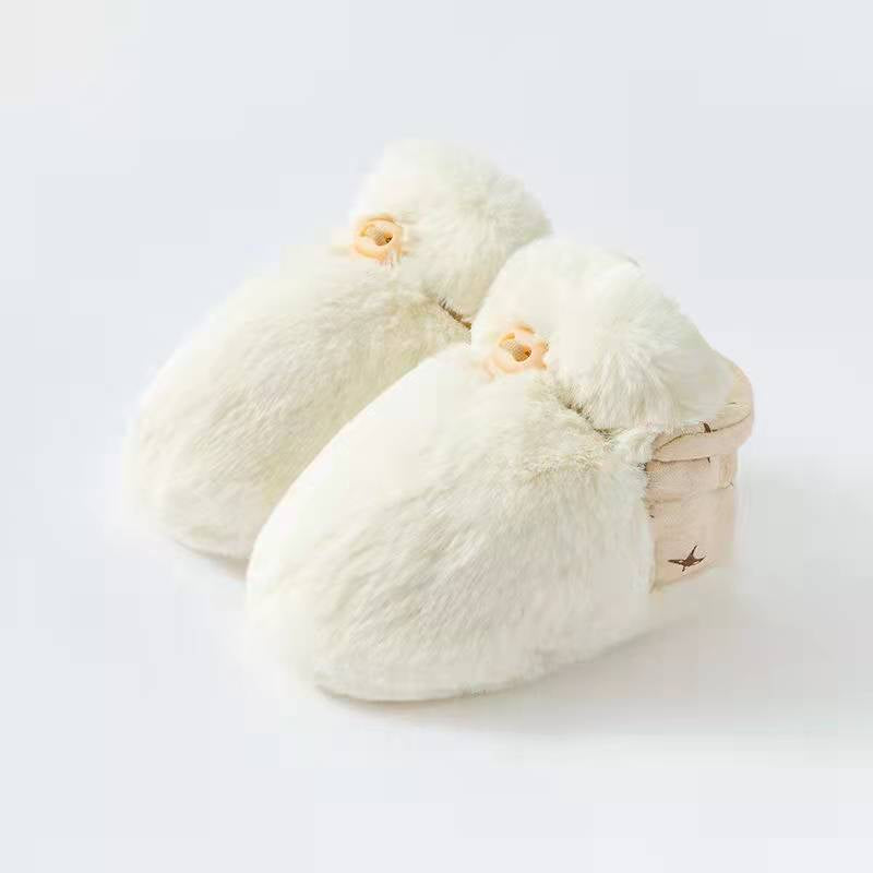 Newborn Baby Solid Color Plush Warm Shoes Outfits In Autumn & Winter, MyKids-USA®, Shoes, MyKids-USA - Size/Age - XS (0-6M) - Color - White -  -  - JM2207111810-A
