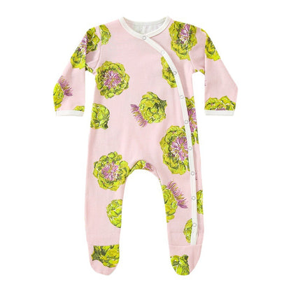 Baby Fruit Graphic Side Full Button Design Long Sleeves Covered Romper Tracksuit My Kids-USA