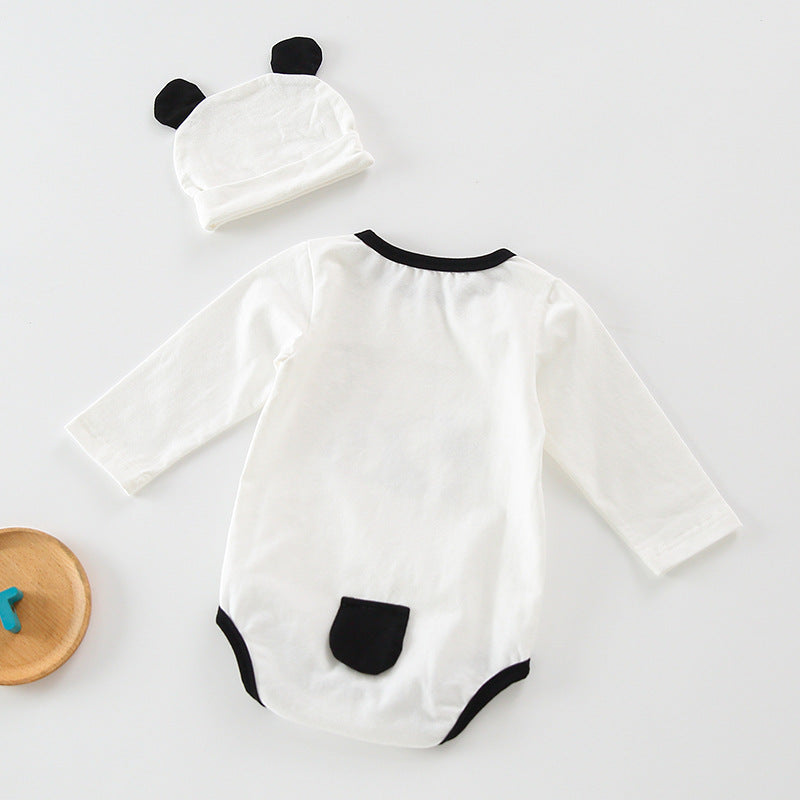 Baby 1pcs Cartoon Graphic Soft Cotton Long Sleeves Bodysuit With Hats My Kids-USA
