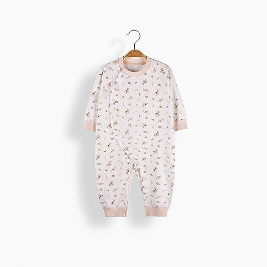 Baby All Over Cartoon Animal Pattern Side Buckle Design Long Sleeves Boneless Romper Pajamas My Kids-USA