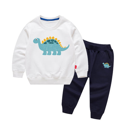 Baby Boy Cartoon Dinosaur Pattern Hoodie Combo Casual Pants Sport Style Sets My Kids-USA