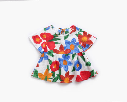 Baby Girl Floral Print O-Neck T-Shirt Combo Trousers Sets, MyKids-USA®, Baby & Toddler Outerwear, MyKids-USA -  -  -  -  -  -  - 