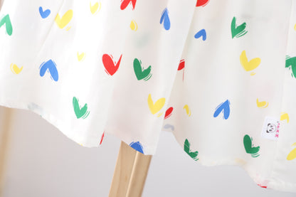 Baby Girl Heart Print Ruffle Design Sleeveless Dress In Summer, MyKids-USA®, Baby & Toddler Dresses, MyKids-USA -  -  -  -  -  -  - 