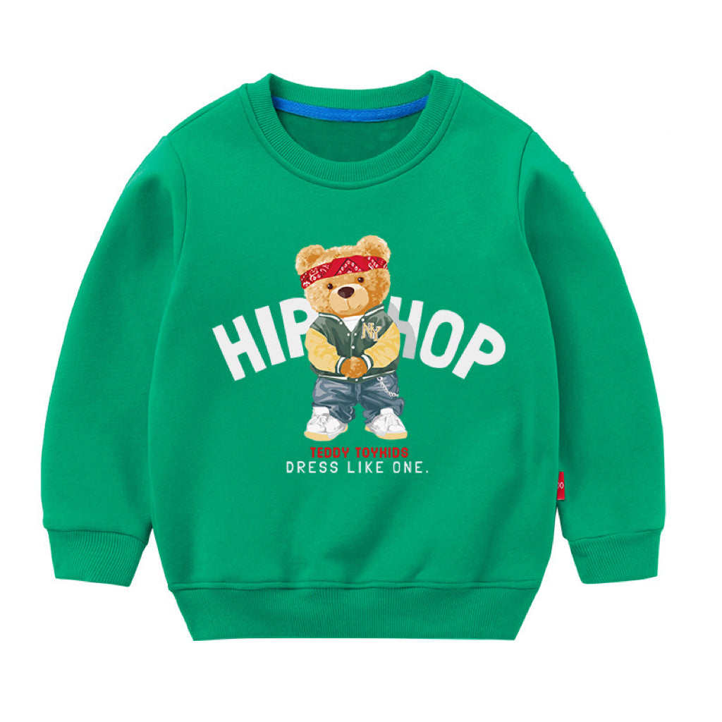 Baby Print Pattern Pullover Comfy Quality Composite Fleece Sweatshirt My Kids-USA